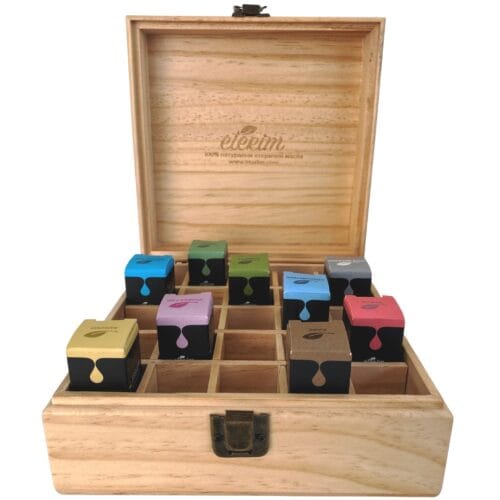 Дървена кутия за съхранение на етерични масла ETERIM Box