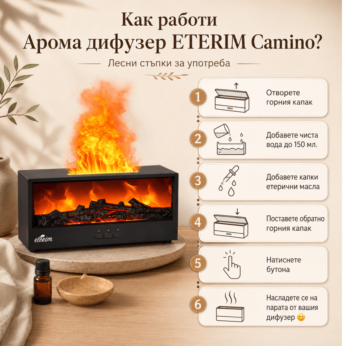 aroma-difuzer-eterim-camino-9 Арома дифузер за етерични масла ETERIM Camino